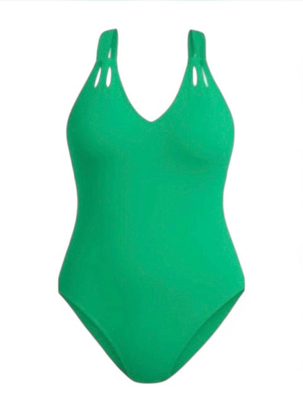 Becca Plus Size 1X (16-18) Color Code One-Piece Swimsuit in Verde Green NWT